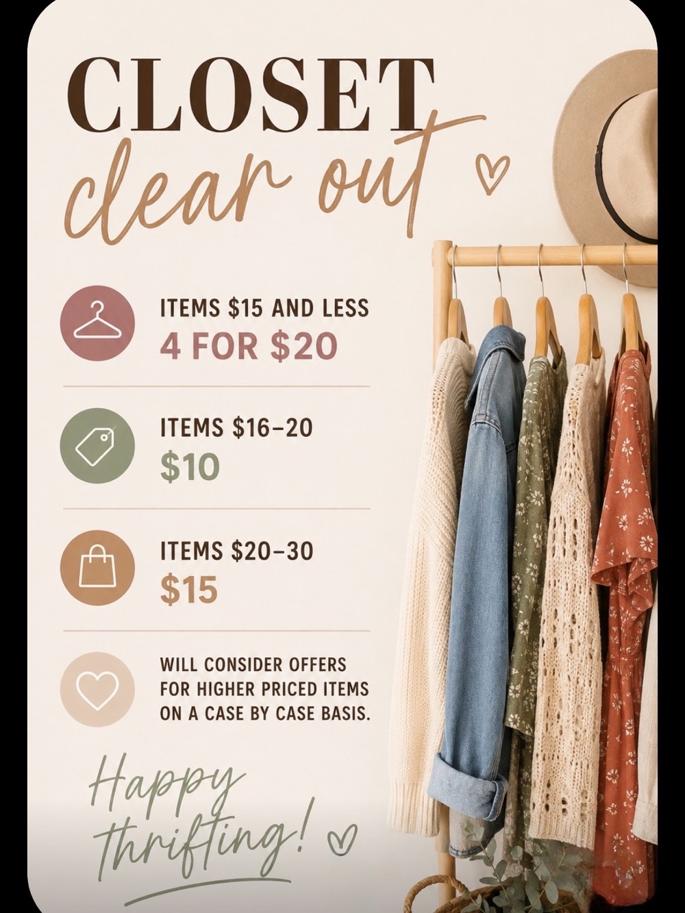 Closet Sale